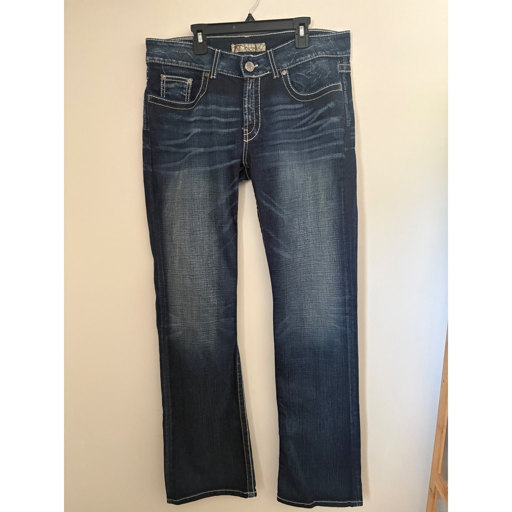 BKE Culture Dark Wash Thick Stitch Bootcut Stretch Jeans Women's 33x34 Western